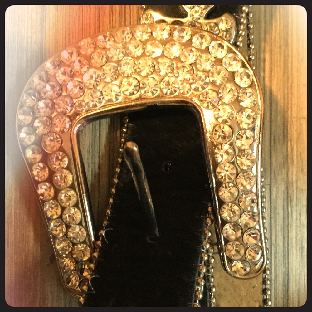 Western horse hair and rhinestones belt